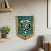 MacNeil of Colonsay Ancient Tartan Crest Wall Hanging Banner - Wood Pole